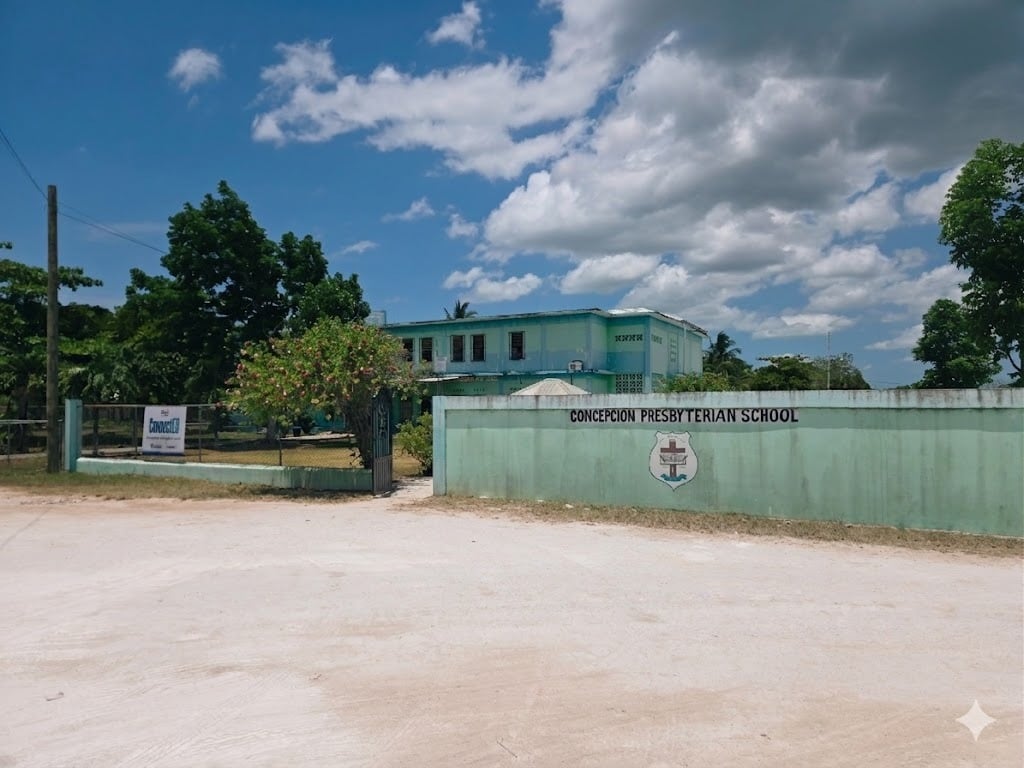 The entrance to Concepcion Presbyterian School in Belize