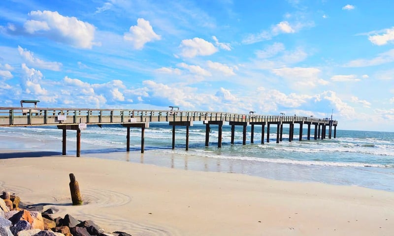 The St. Augustine Beach pier at sunrise