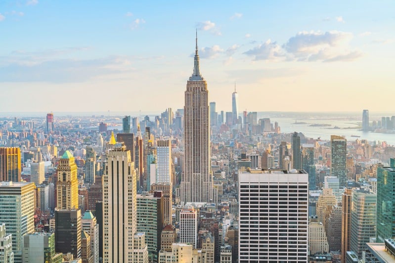 The Empire State Building rising above Manhattan