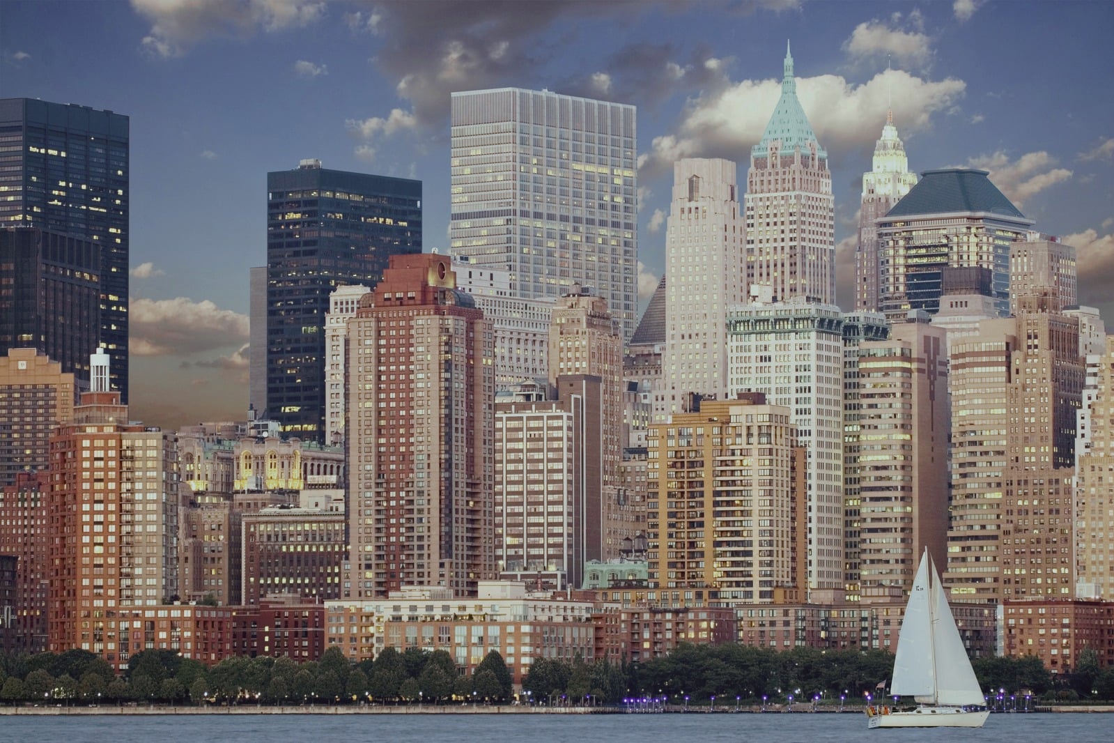 The lower Manhattan skyline in New York City