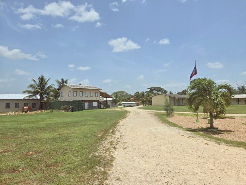 Campus buildings at the partner school in Ontario Village, Belize