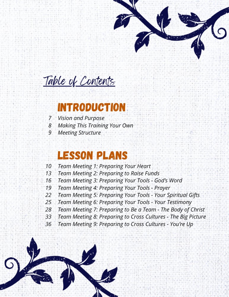 The Leader&rsquo;s Guide table of contents