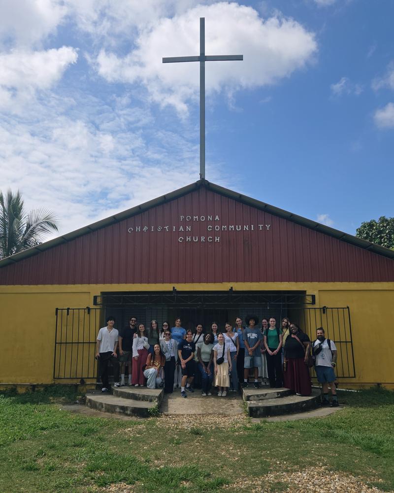 A church building with a cross