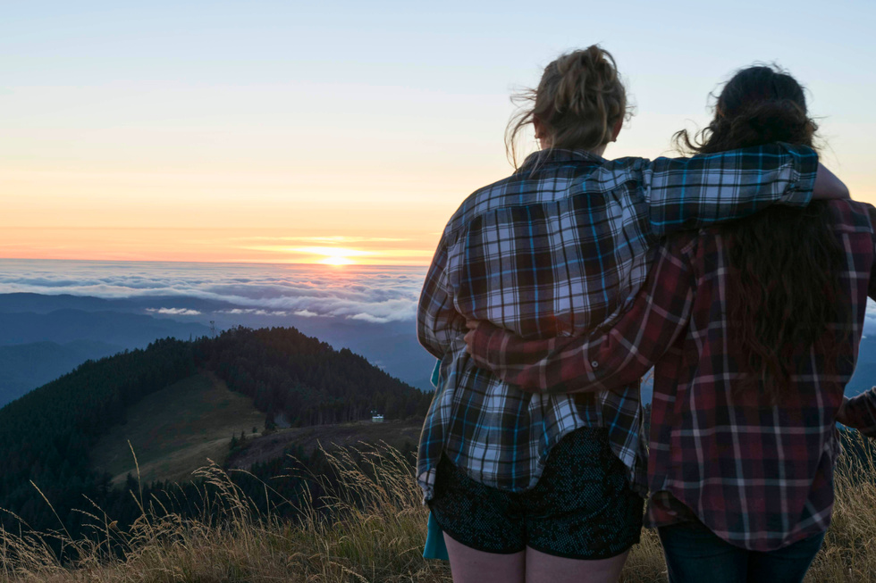 Watching the sunset from a mountain overlook near Corvallis